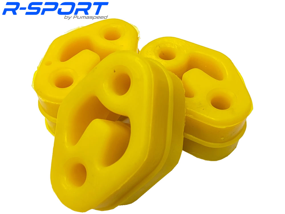 R-SPORT YELLOW UPRATED SILICONE EXHAUST MOUNT SET